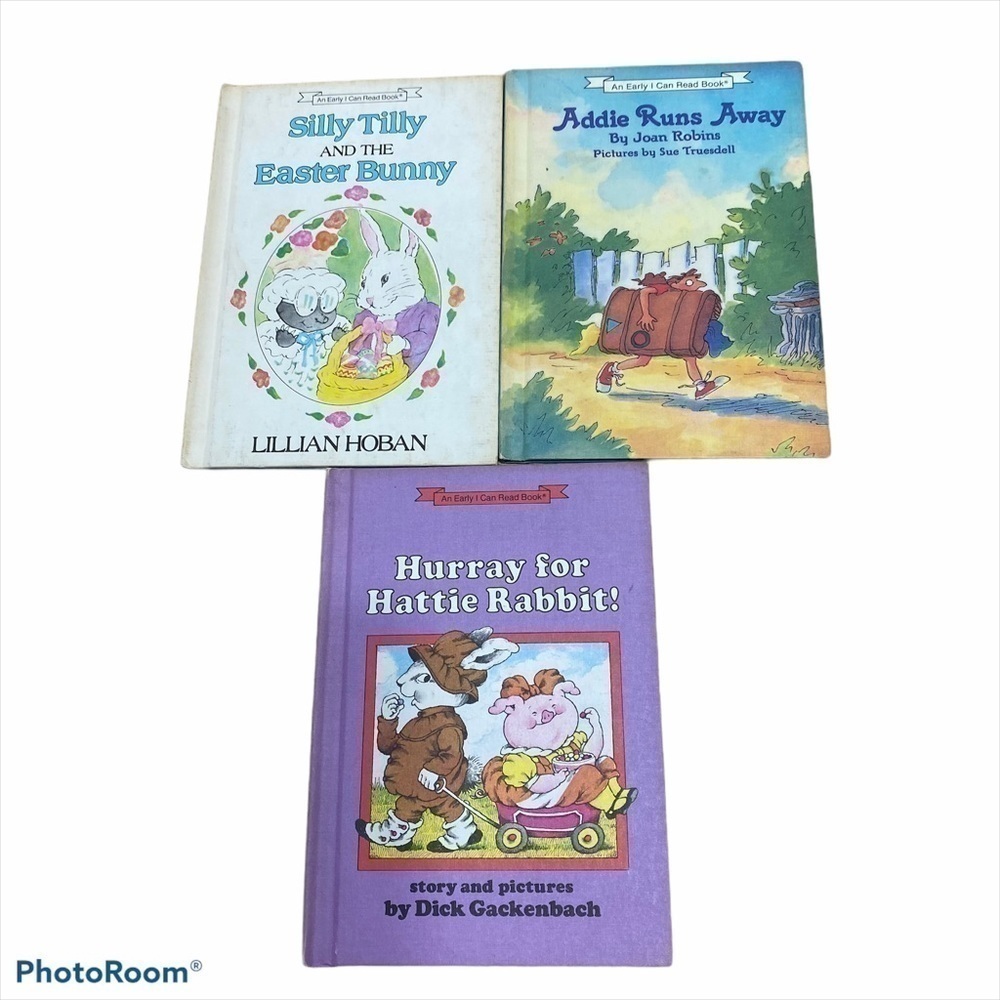 Vintage Early I Can Read Book Lot Hattie Rabbit